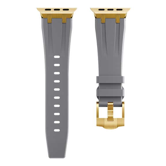 AP Silicone Watch Band For Apple Watch 8 45mm(Gold Grey)