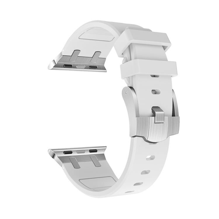 AP Silicone Watch Band For Apple Watch 8 45mm(Silver White)