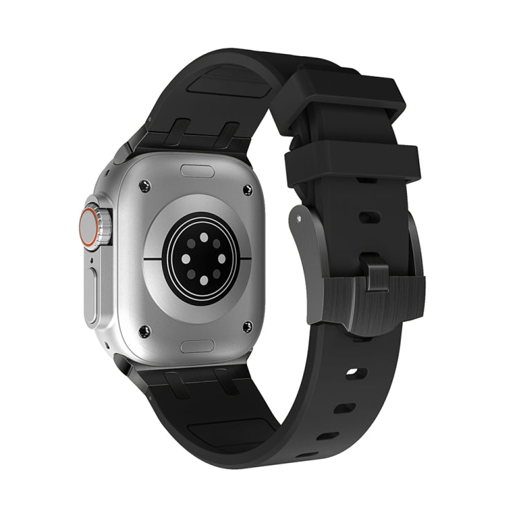 AP Silicone Watch Band For Apple Watch 7 41mm(Black Black)