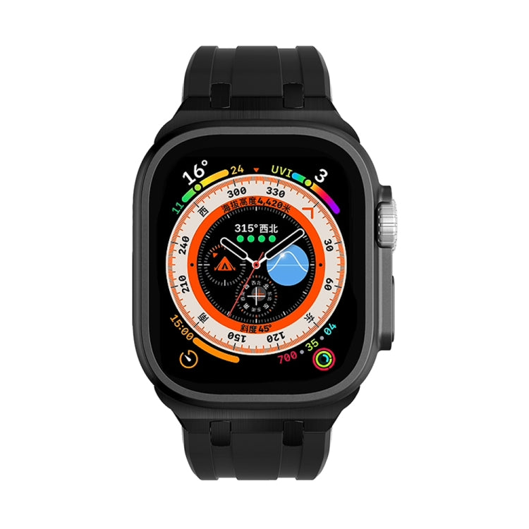 AP Silicone Watch Band For Apple Watch 7 41mm(Black Black)