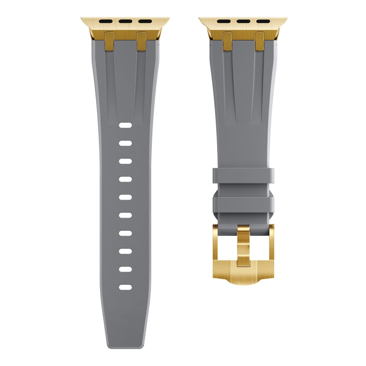 AP Silicone Watch Band For Apple Watch 7 41mm(Gold Grey)