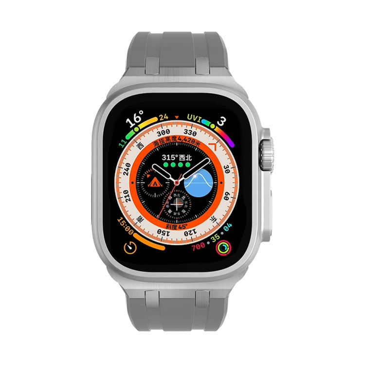 AP Silicone Watch Band For Apple Watch 7 45mm(Silver Grey)