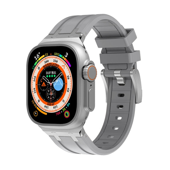 AP Silicone Watch Band For Apple Watch 7 45mm(Silver Grey)