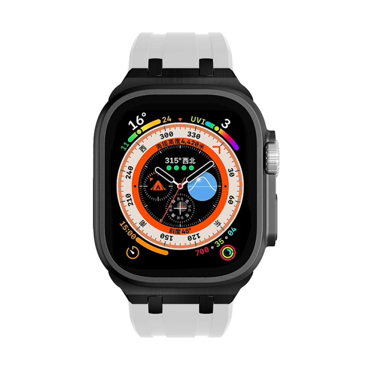 AP Silicone Watch Band For Apple Watch 7 45mm(Black White)