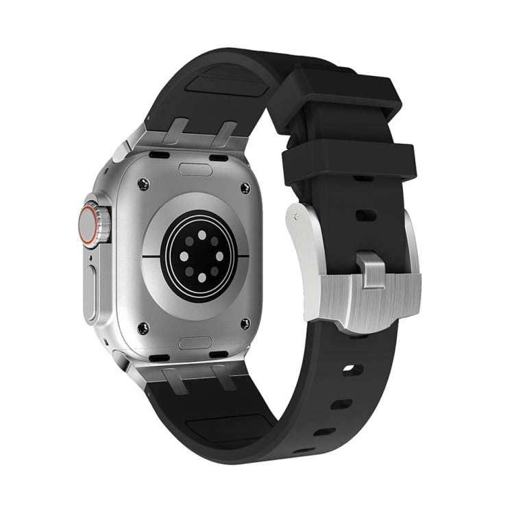 AP Silicone Watch Band For Apple Watch 6 40mm(Silver Black)