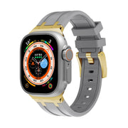 AP Silicone Watch Band For Apple Watch 5 44mm(Gold Grey)
