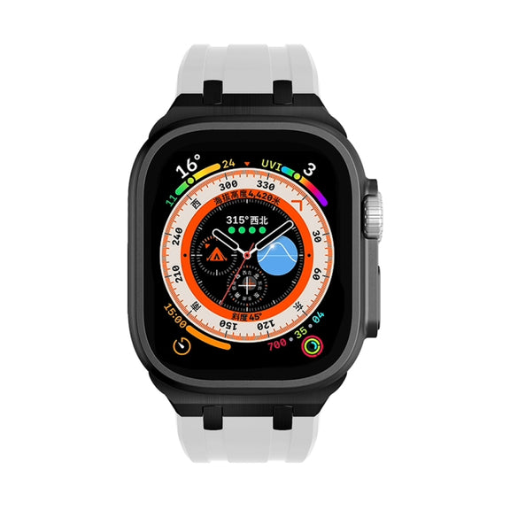 AP Silicone Watch Band For Apple Watch 3 38mm(Black White)