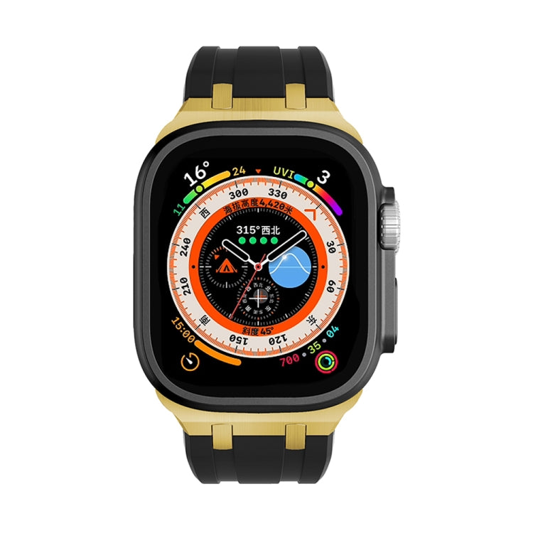 AP Silicone Watch Band For Apple Watch 38mm(Gold Black)