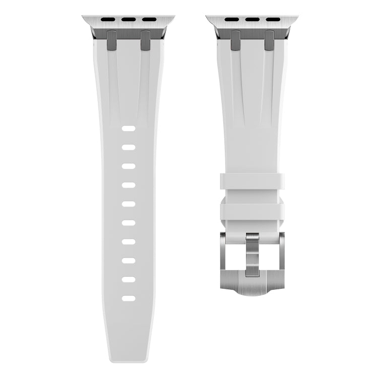 AP Silicone Watch Band For Apple Watch 38mm(Silver White)