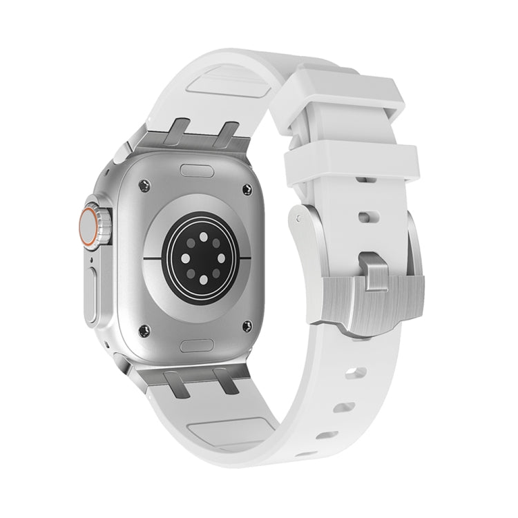 AP Silicone Watch Band For Apple Watch 38mm(Silver White)
