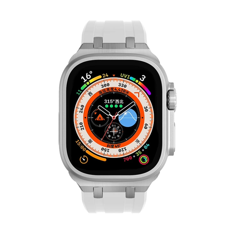 AP Silicone Watch Band For Apple Watch 38mm(Silver White)