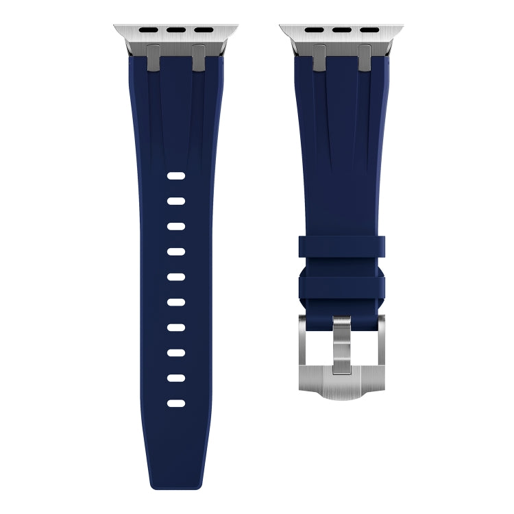AP Silicone Watch Band For Apple Watch SE 2023 44mm(Silver Blue)