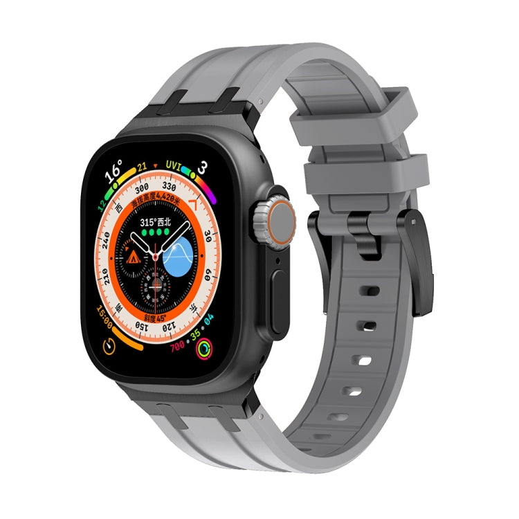AP Silicone Watch Band For Apple Watch SE 2023 44mm(Black Grey)