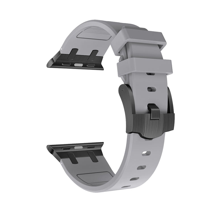 AP Silicone Watch Band For Apple Watch SE 2023 44mm(Black Grey)