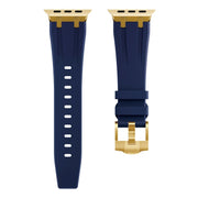 AP Silicone Watch Band For Apple Watch 9 45mm(Gold Blue)