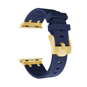 AP Silicone Watch Band For Apple Watch 9 45mm(Gold Blue)