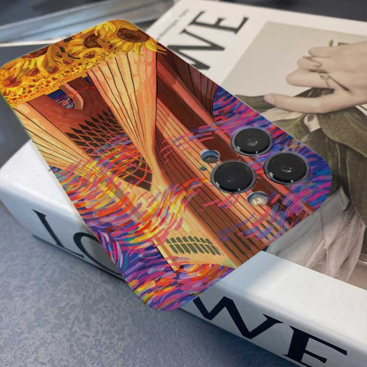 For iPhone 13 Pro Max Precise Hole Oil Painting Pattern PC Phone Case(Architectural Painting)