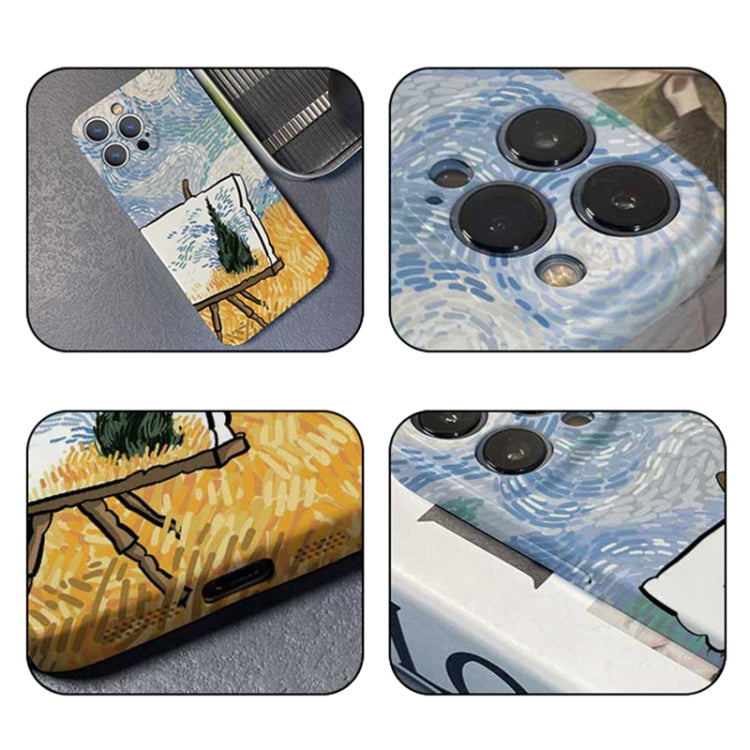 For iPhone 11 Precise Hole Oil Painting Pattern PC Phone Case(Landscape Painting)