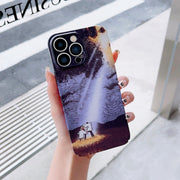 For iPhone 13 mini Precise Hole Oil Painting Pattern PC Phone Case(Shine)