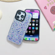 For iPhone 13 Pro Max Noctilucent Light Drip Glue Shockproof Phone Case(Pink)