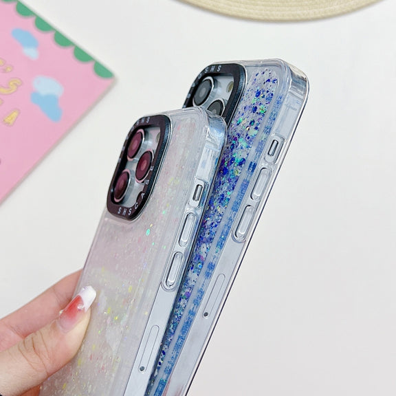 For iPhone 13 Pro Max Noctilucent Light Drip Glue Shockproof Phone Case(Pink)