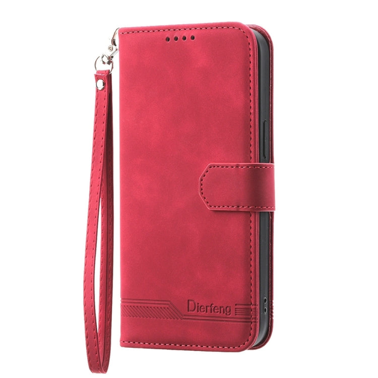 For Xiaomi Redmi Note 13 Pro+ Dierfeng Dream Line TPU + PU Leather Phone Case(Red)