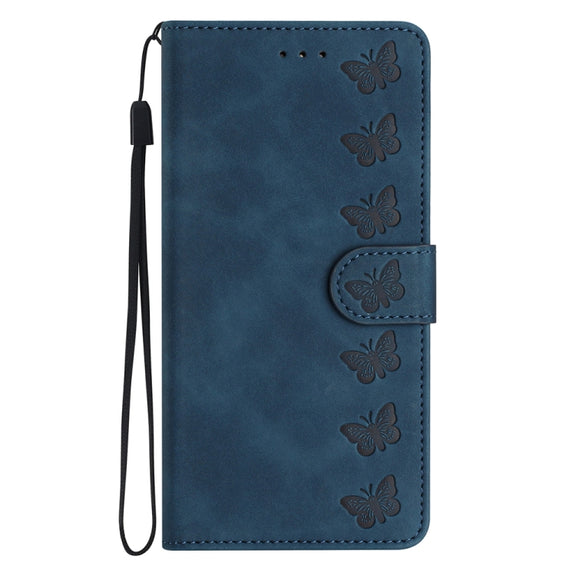 For Xiaomi 12 Lite Seven Butterflies Embossed Leather Phone Case(Blue)
