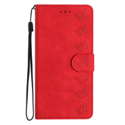 For Xiaomi 13 Seven Butterflies Embossed Leather Phone Case(Red)