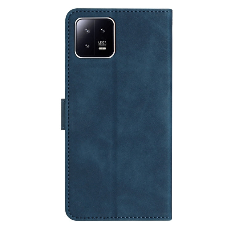 For Xiaomi 13 Pro Seven Butterflies Embossed Leather Phone Case(Blue)