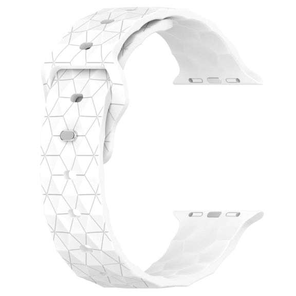 Football Texture Silicone Watch Band For Apple Watch SE 2023 44mm(White)