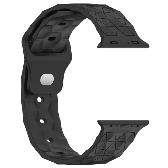 Football Texture Silicone Watch Band For Apple Watch SE 2023 44mm(Dark Grey)