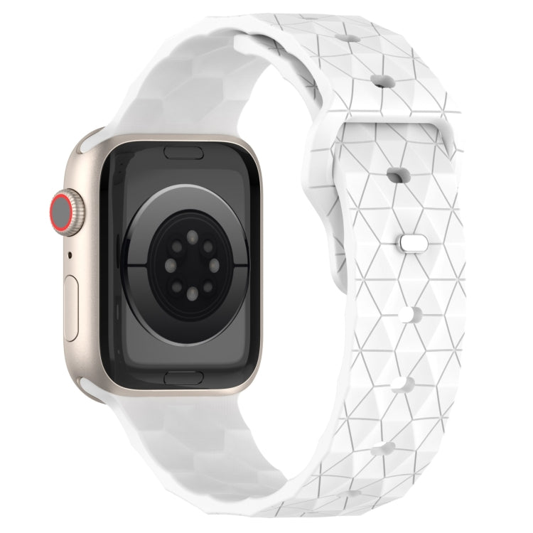 Football Texture Silicone Watch Band For Apple Watch 9 45mm(White)