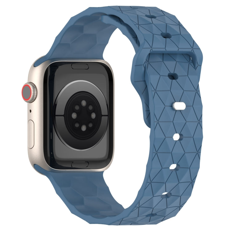 Football Texture Silicone Watch Band For Apple Watch 9 45mm(Blue)