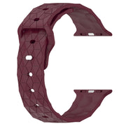 Football Texture Silicone Watch Band For Apple Watch 9 45mm(Wine Red)