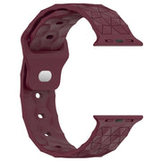 Football Texture Silicone Watch Band For Apple Watch 9 45mm(Wine Red)