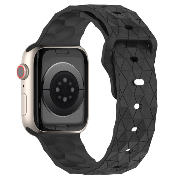 Football Texture Silicone Watch Band For Apple Watch 9 45mm(Dark Grey)