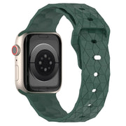 Football Texture Silicone Watch Band For Apple Watch 9 45mm(Pine Green)
