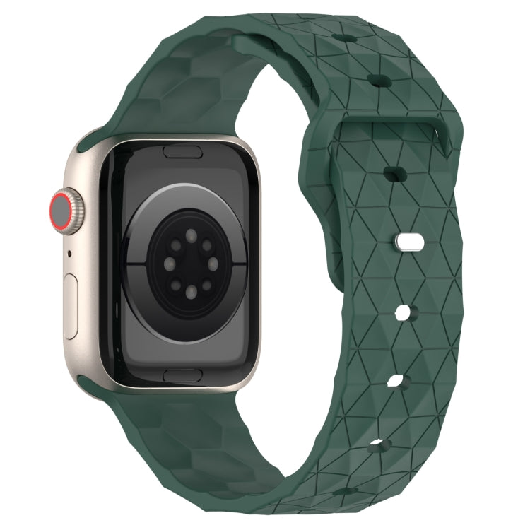 Football Texture Silicone Watch Band For Apple Watch 9 45mm(Pine Green)