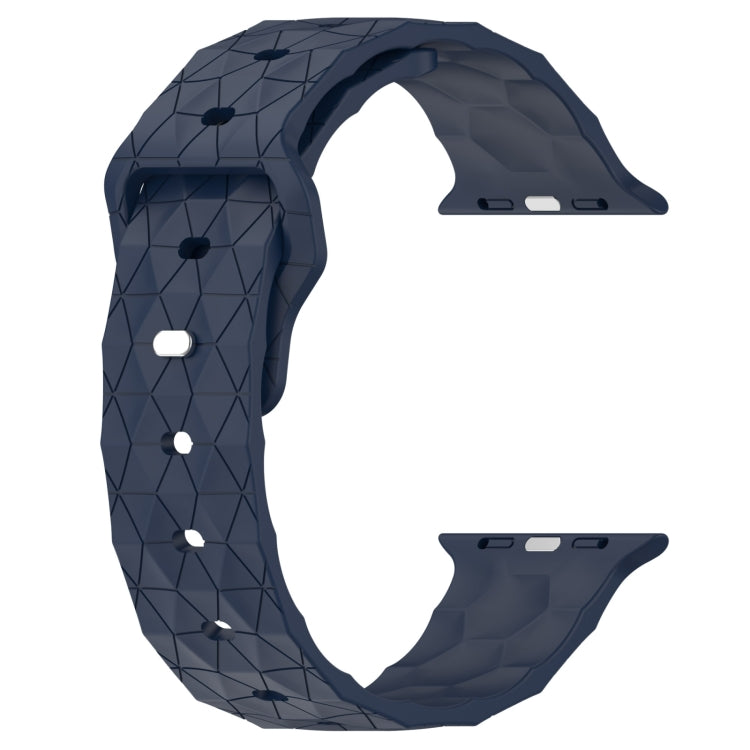Football Texture Silicone Watch Band For Apple Watch 9 45mm(Midnight Blue)