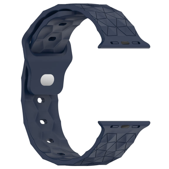 Football Texture Silicone Watch Band For Apple Watch 9 45mm(Midnight Blue)