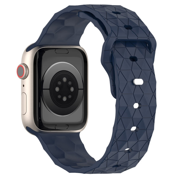 Football Texture Silicone Watch Band For Apple Watch 9 45mm(Midnight Blue)