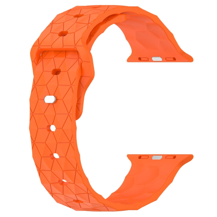 Football Texture Silicone Watch Band For Apple Watch 9 41mm(Orange)