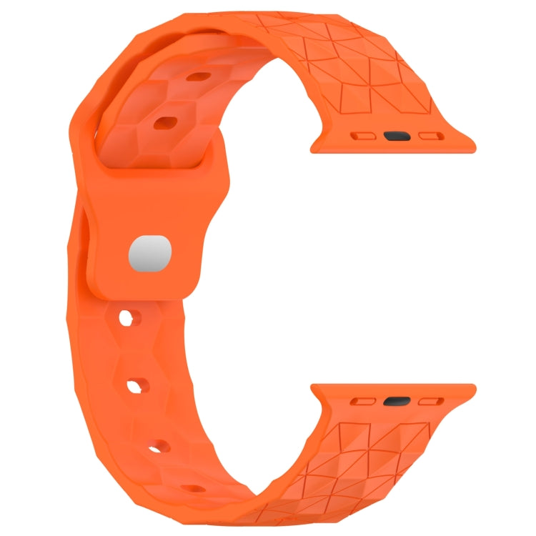 Football Texture Silicone Watch Band For Apple Watch 9 41mm(Orange)