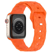 Football Texture Silicone Watch Band For Apple Watch 9 41mm(Orange)