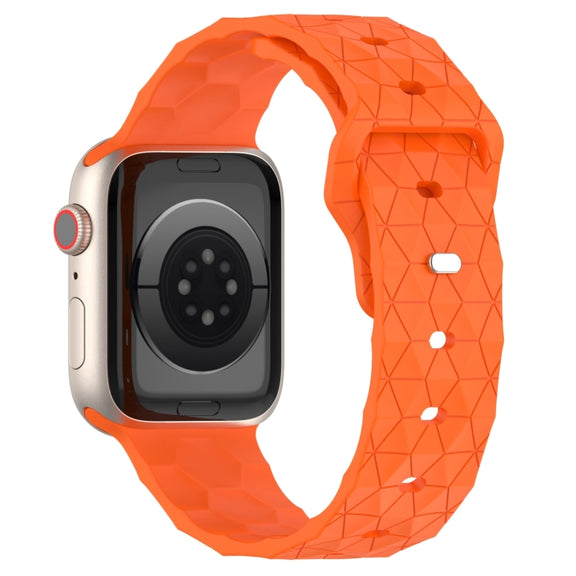 Football Texture Silicone Watch Band For Apple Watch 9 41mm(Orange)