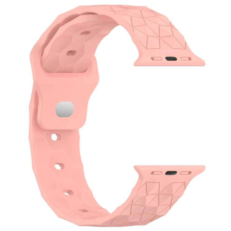 Football Texture Silicone Watch Band For Apple Watch 9 41mm(Pink)