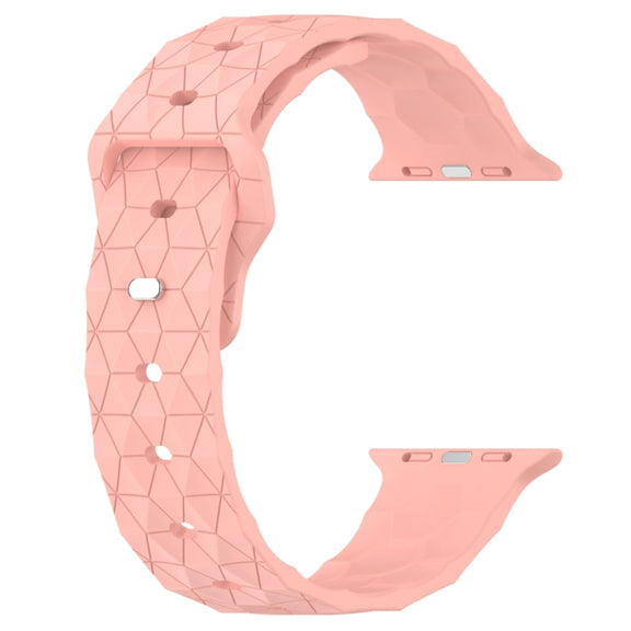 Football Texture Silicone Watch Band For Apple Watch 9 41mm(Pink)