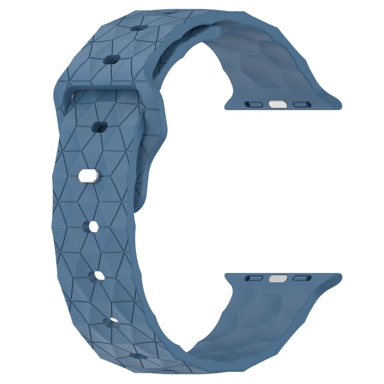 Football Texture Silicone Watch Band For Apple Watch 9 41mm(Blue)
