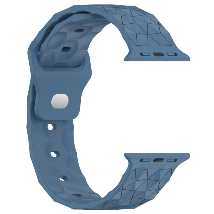 Football Texture Silicone Watch Band For Apple Watch 9 41mm(Blue)