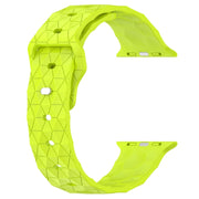 Football Texture Silicone Watch Band For Apple Watch 9 41mm(Limes Green)